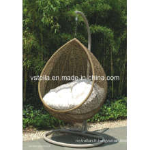 Ouddor Proch Cocoon Wicker Patio Chaise pivotante en rotin